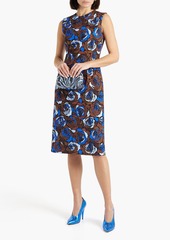 Dries Van Noten - Floral-print ponte dress - Blue - FR 38