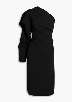 Dries Van Noten - One-sleeve ruched crepe dress - Black - FR 36