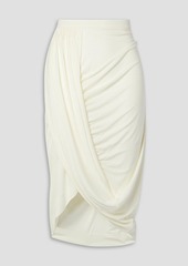 Dries Van Noten - Draped stretch-jersey midi skirt - White - FR 40