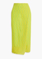 Dries Van Noten - Fil coupé silk-blend crepon midi wrap skirt - Yellow - FR 34