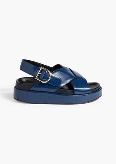 Dries Van Noten - Fussbett leather platform sandals - Blue - EU 35