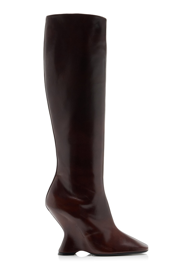 Dries Van Noten - Glove Wedge Leather Boots - Brown - IT 38 - Moda Operandi