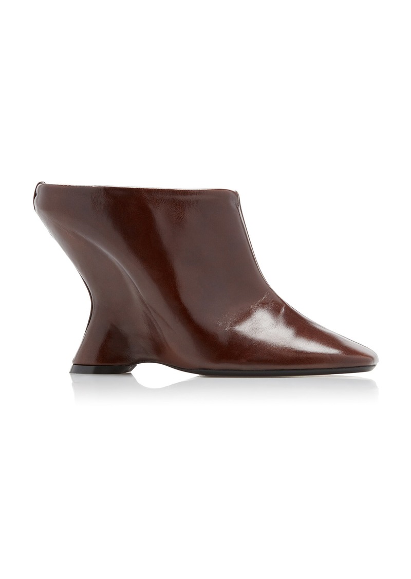 Dries Van Noten - Glove Wedge Leather Mules - Brown - IT 36.5 - Moda Operandi