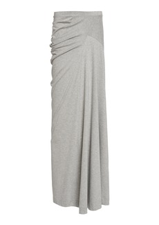 Dries Van Noten - Herens Draped Cotton-Jersey Maxi Skirt - Grey - L - Moda Operandi