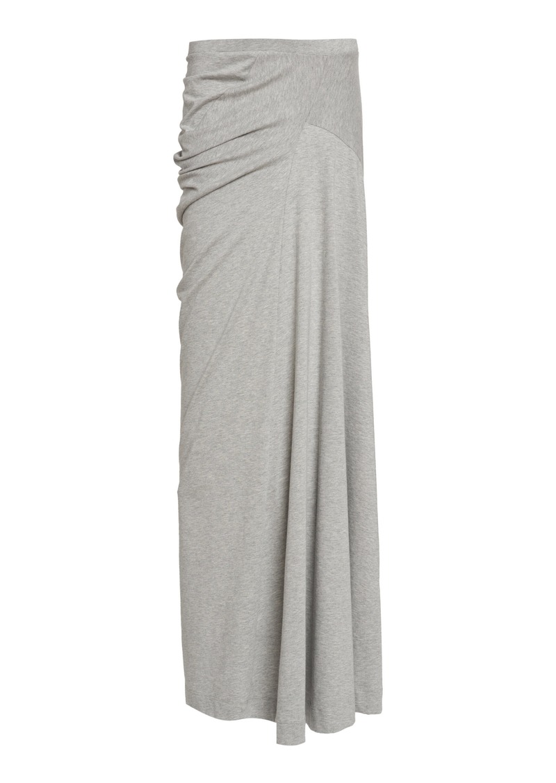 Dries Van Noten - Herens Draped Cotton-Jersey Maxi Skirt - Grey - L - Moda Operandi