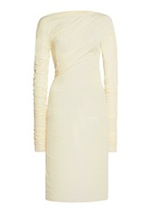 Dries Van Noten - Hoan Ruched Jersey Mini Dress - Yellow - S - Moda Operandi