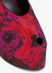 Dries Van Noten - Floral-jacquard wedge sandals - Pink - EU 36