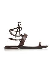 Dries Van Noten - Lace-Up Leather Sandals - Brown - IT 37.5 - Moda Operandi