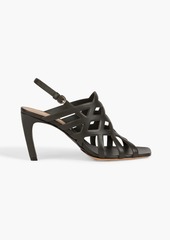 Dries Van Noten - Laser-cut leather slingback sandals - Gray - EU 37.5