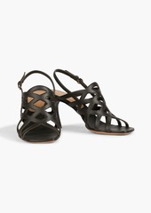 Dries Van Noten - Laser-cut leather slingback sandals - Gray - EU 39