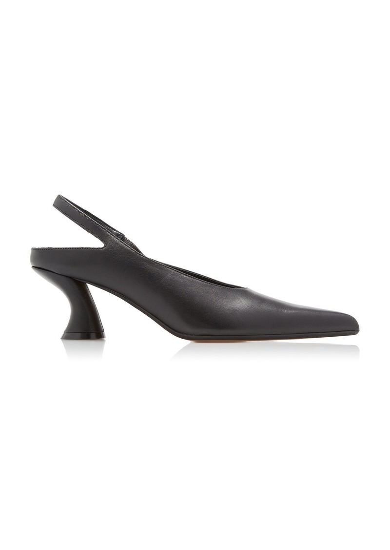 Dries Van Noten - Leather Slingback Pumps - Black - IT 37.5 - Moda Operandi