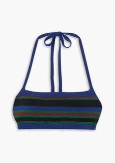 Dries Van Noten - Striped knitted halterneck bralette - Blue - M