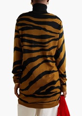 Dries Van Noten - Oversized jacquard-knit wool turtleneck sweater - Brown - S