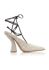 Dries Van Noten - Pearl-Embellished Jacquard Pumps - Silver - IT 36 - Moda Operandi