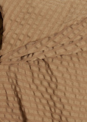 Dries Van Noten - Pleated cotton-blend seersucker dress - Brown - L