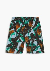 Dries Van Noten - Printed satin shorts - Green - FR 34