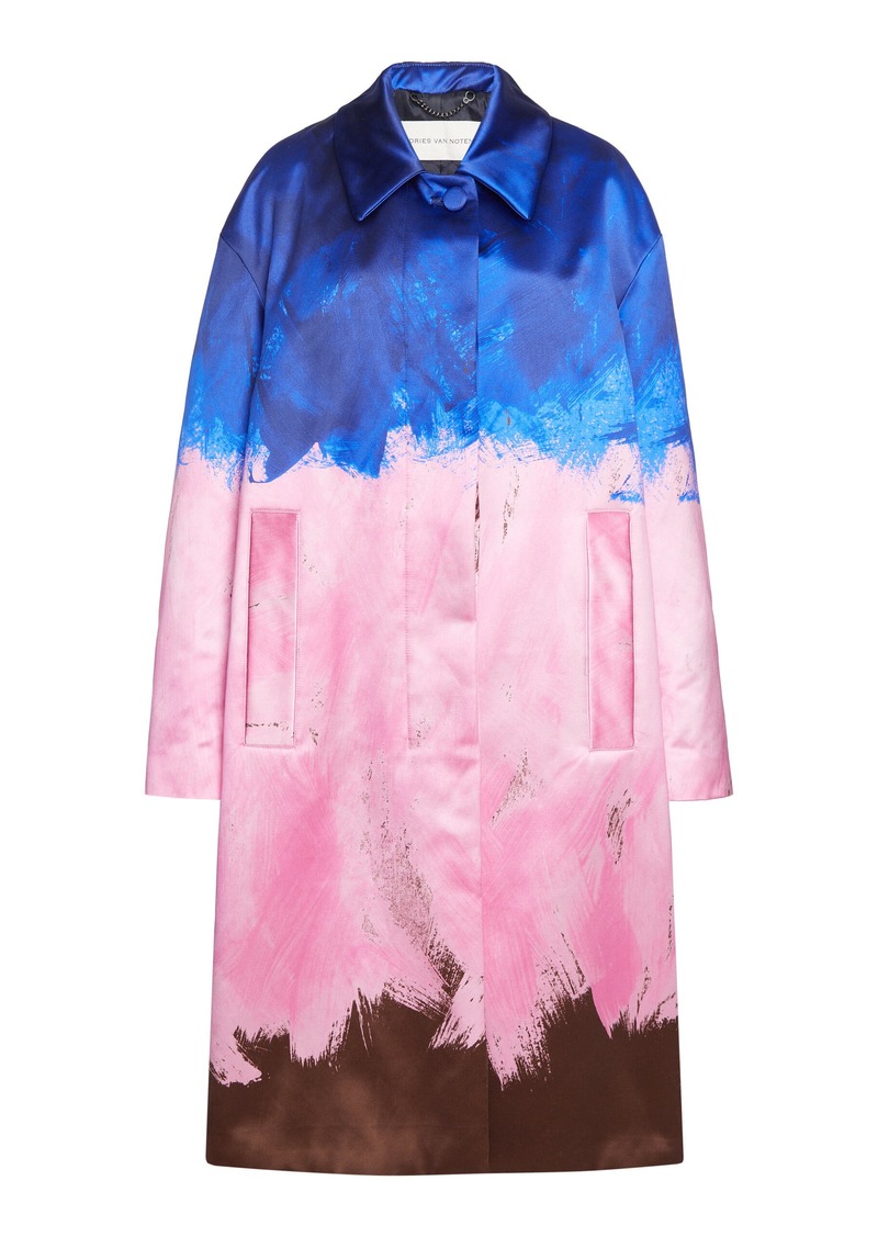 Dries Van Noten - Ranks Printed Cotton-Silk Coat - Multi - M - Moda Operandi