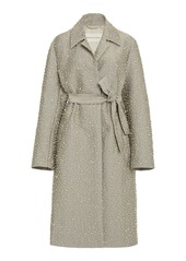 Dries Van Noten - Roltas Pearl-Embellished Jacquard Coat - Silver - FR 42 - Moda Operandi