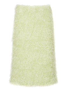 Dries Van Noten - Samba Shaggy Wool-Mohair Midi Skirt - Green - FR 38 - Moda Operandi