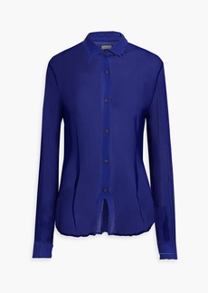 Dries Van Noten - Silk-crepon blouse - Blue - FR 38