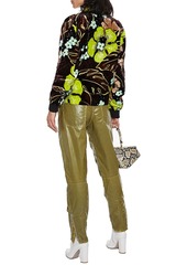 Dries Van Noten - Studded coated cotton-blend tapered pants - Green - FR 36