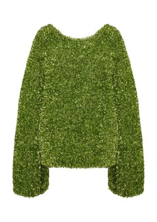 Dries Van Noten - Tess Metallic Wool-Blend Sweater - Green - M - Moda Operandi