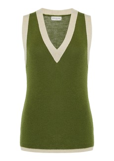 Dries Van Noten - Tigris Ribbed-Knit Wool-Blend Vest - Green - M - Moda Operandi