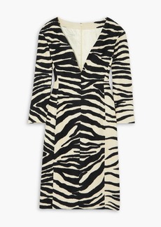 Dries Van Noten - Zebra-print chenille dress - Black - FR 34