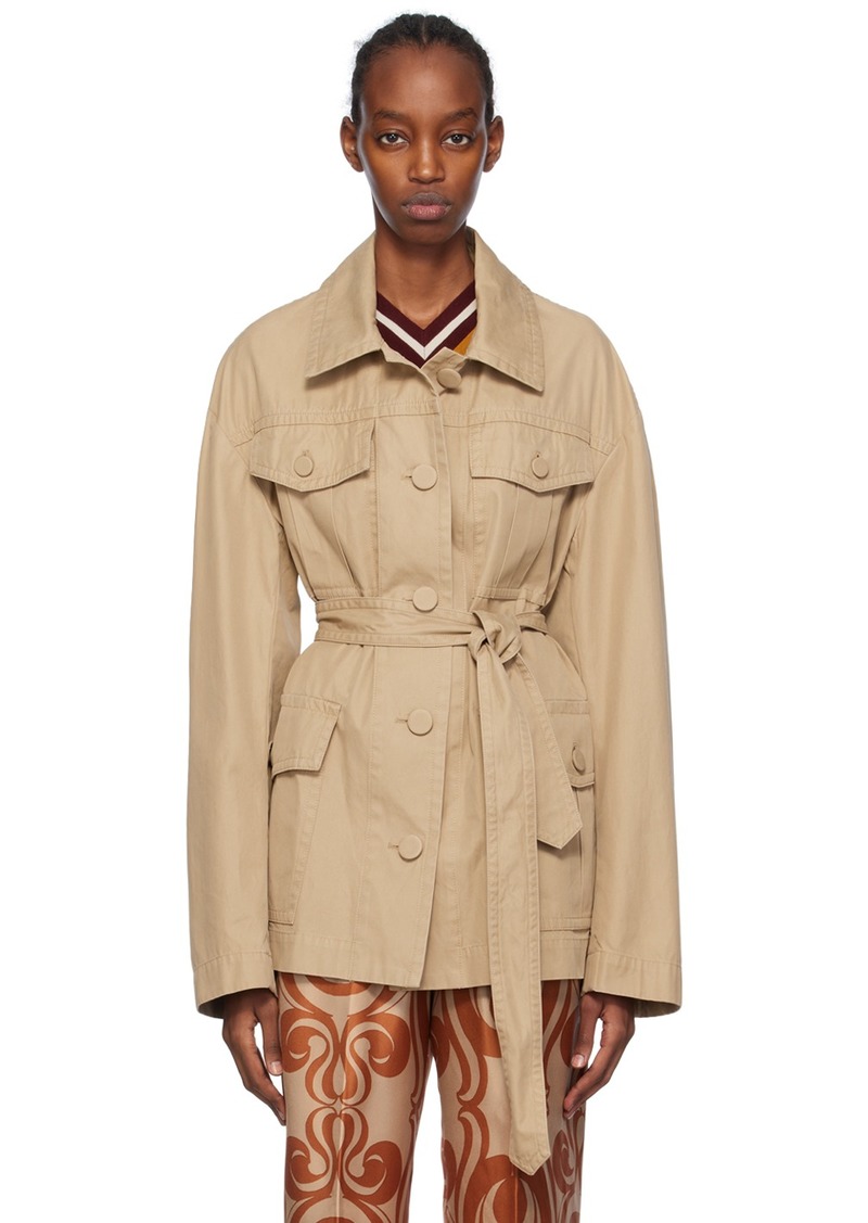 Dries Van Noten Beige Belted Jacket