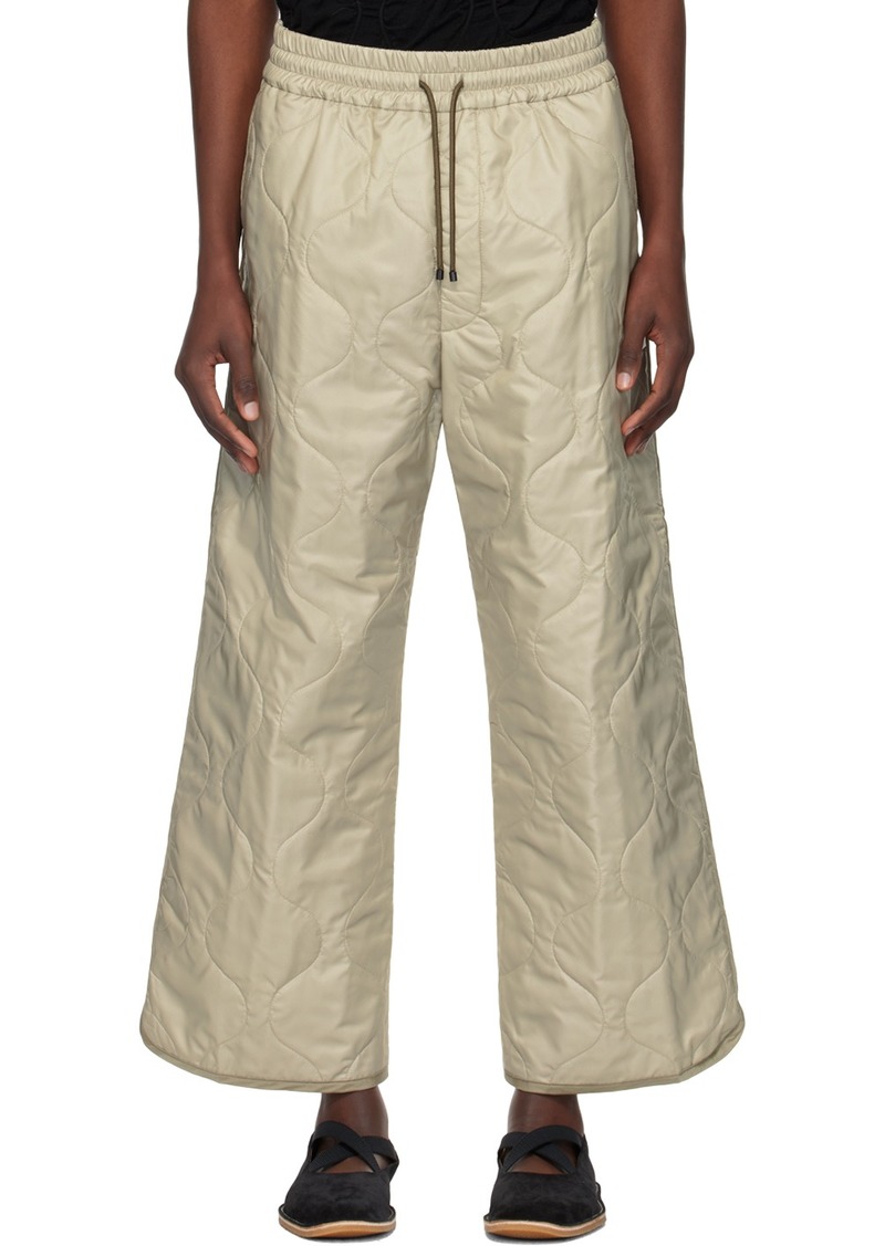 Dries Van Noten Beige Padded Trousers