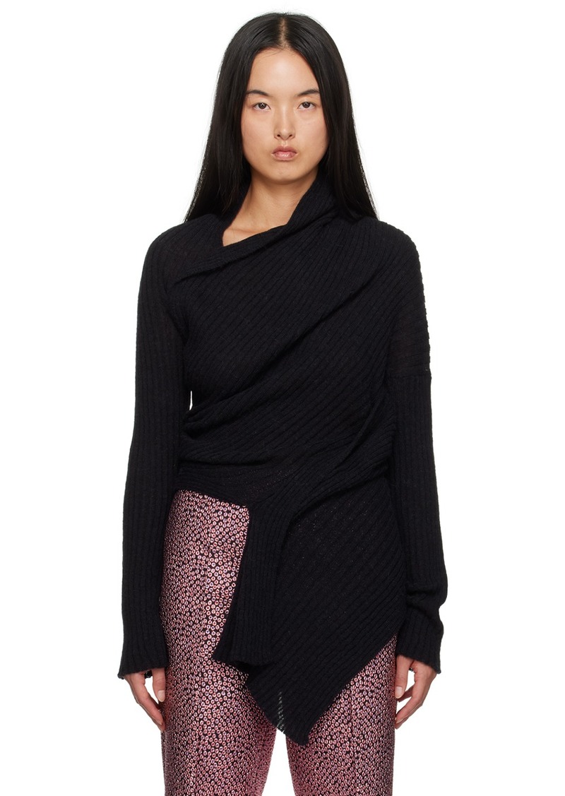 Dries Van Noten Black Asymmetric Sweater