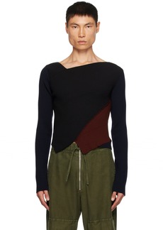 Dries Van Noten Black Asymmetric Sweater