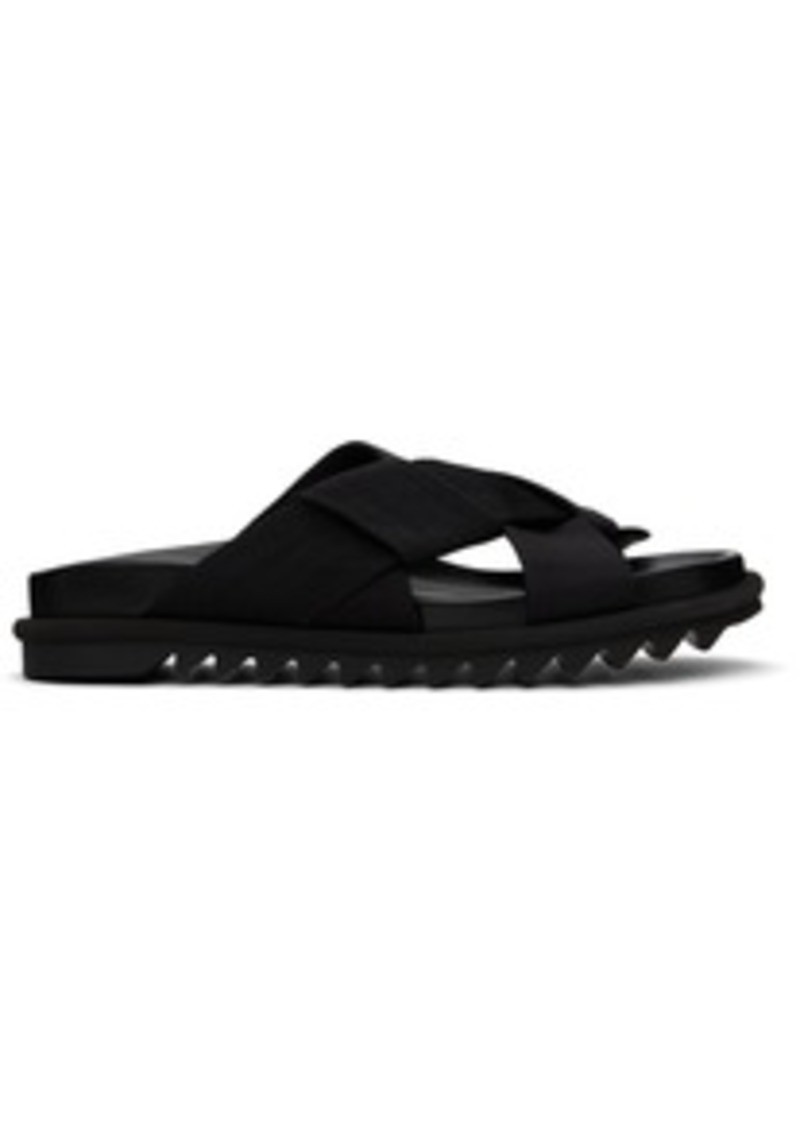 Dries Van Noten Black Criss-Crossing Sandals