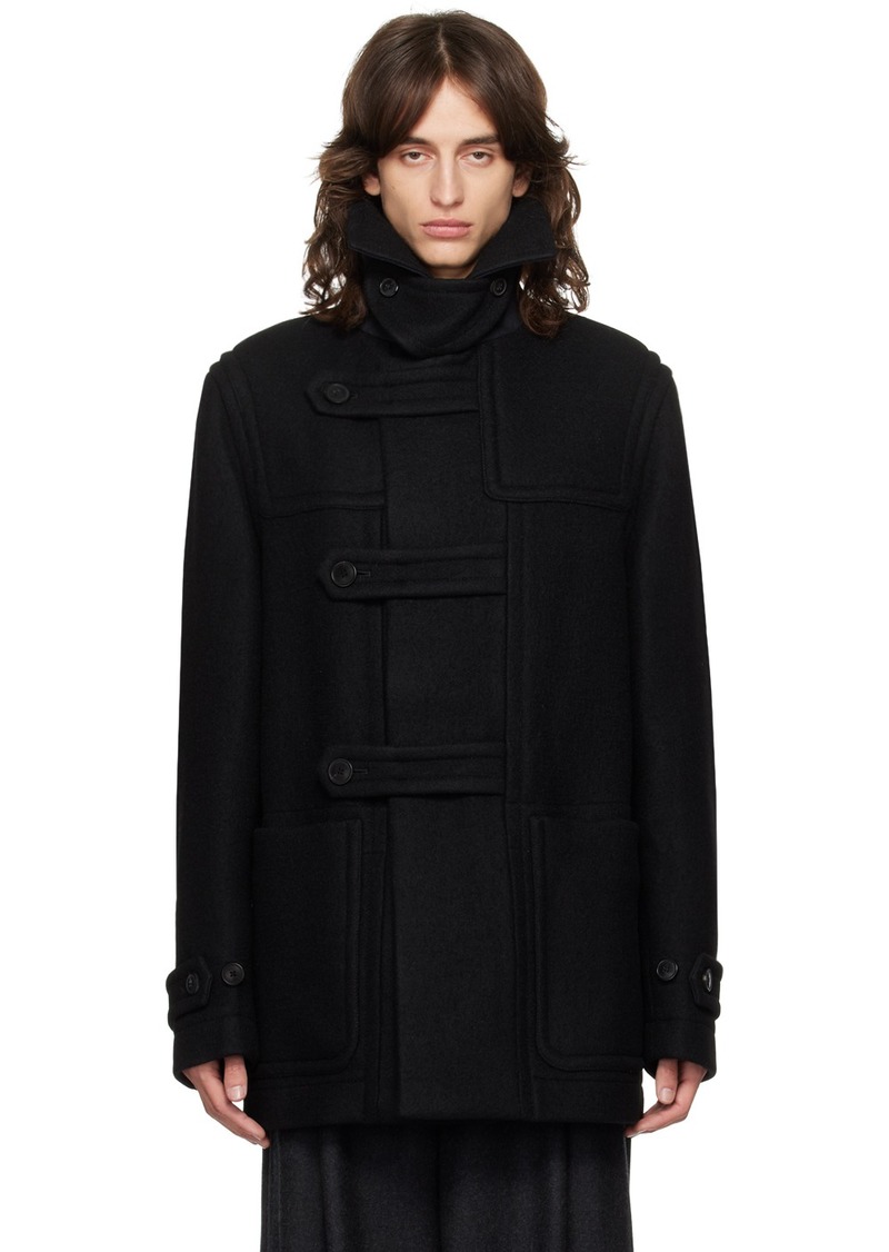 Dries Van Noten Black Cropped Duffle Coat