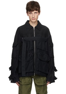 Dries Van Noten Black Garment-Dyed Jacket