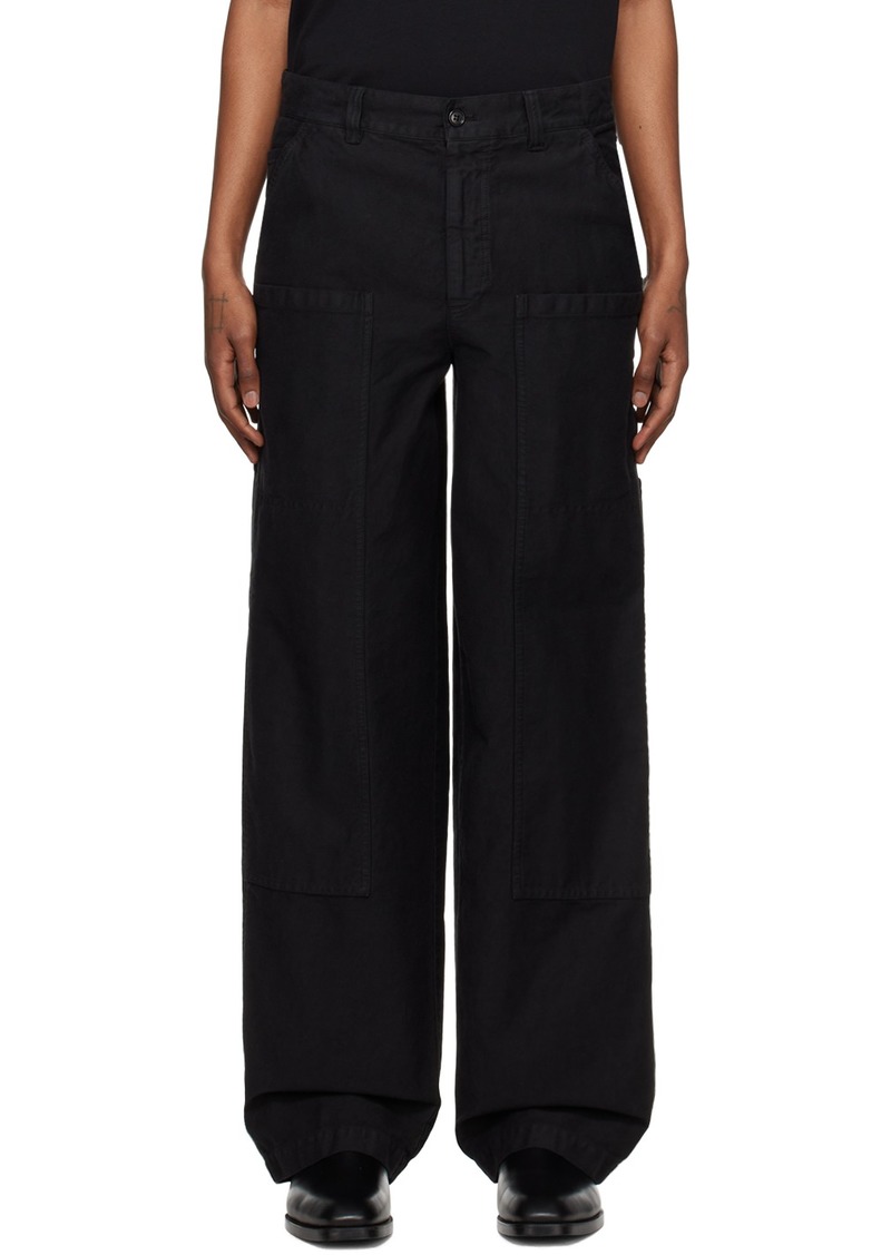 Dries Van Noten Black Hammer Loop Cargo Pants