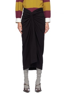 Dries Van Noten Black Knotted Midi Skirt