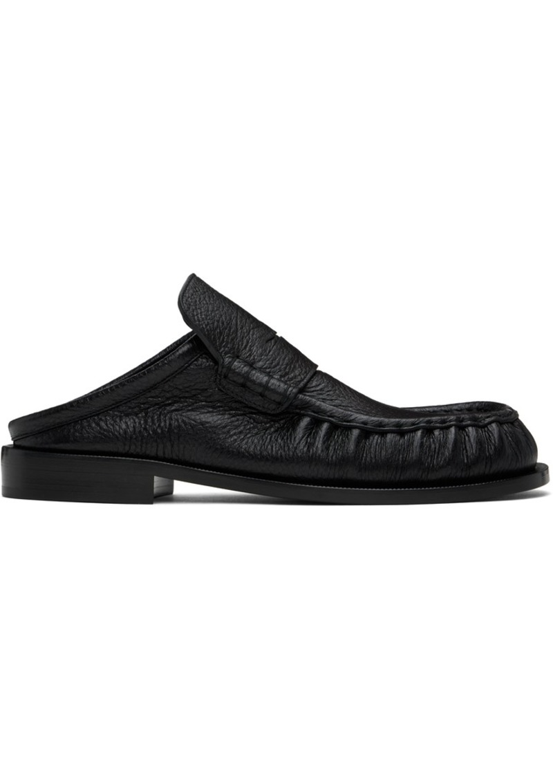 Dries Van Noten Black Leather Slip-on Loafers