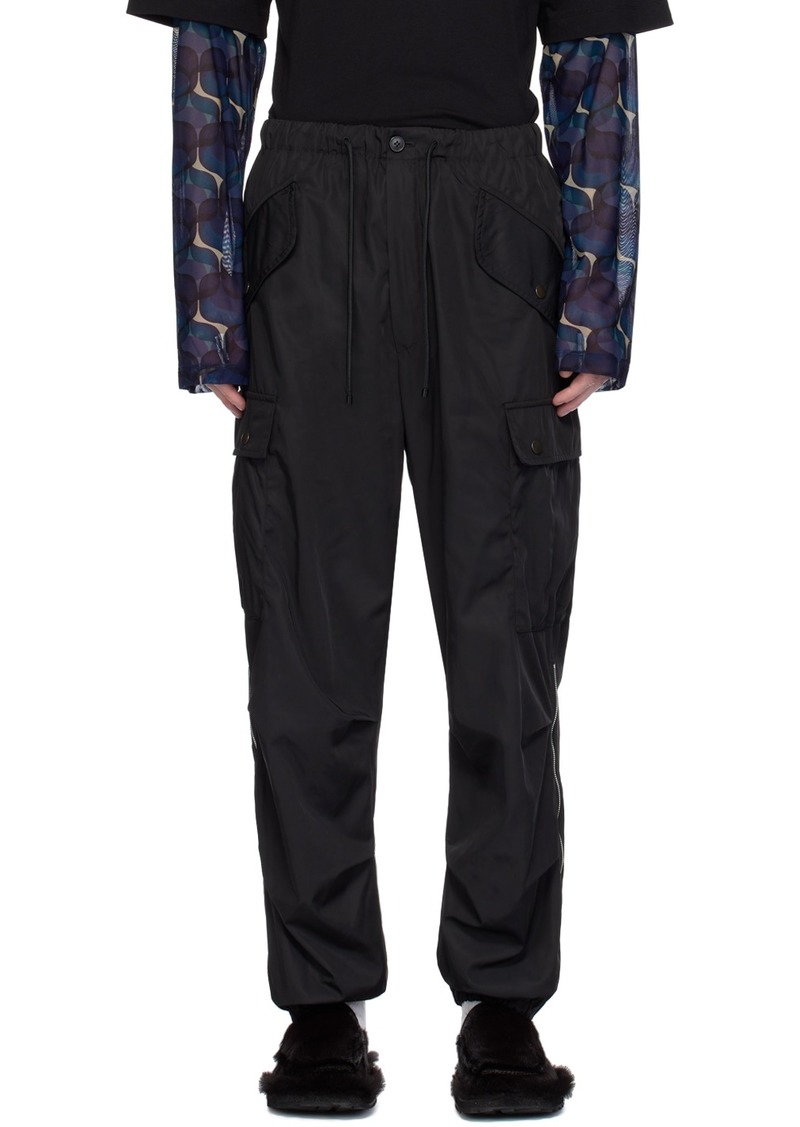 Dries Van Noten Black Loose Cargo Pants