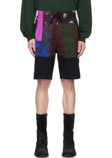 Dries Van Noten Black Patchwork Shorts