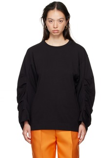 Dries Van Noten Black Pleated Sleeves T-Shirt