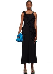 Dries Van Noten Black Ruffled Maxi Dress