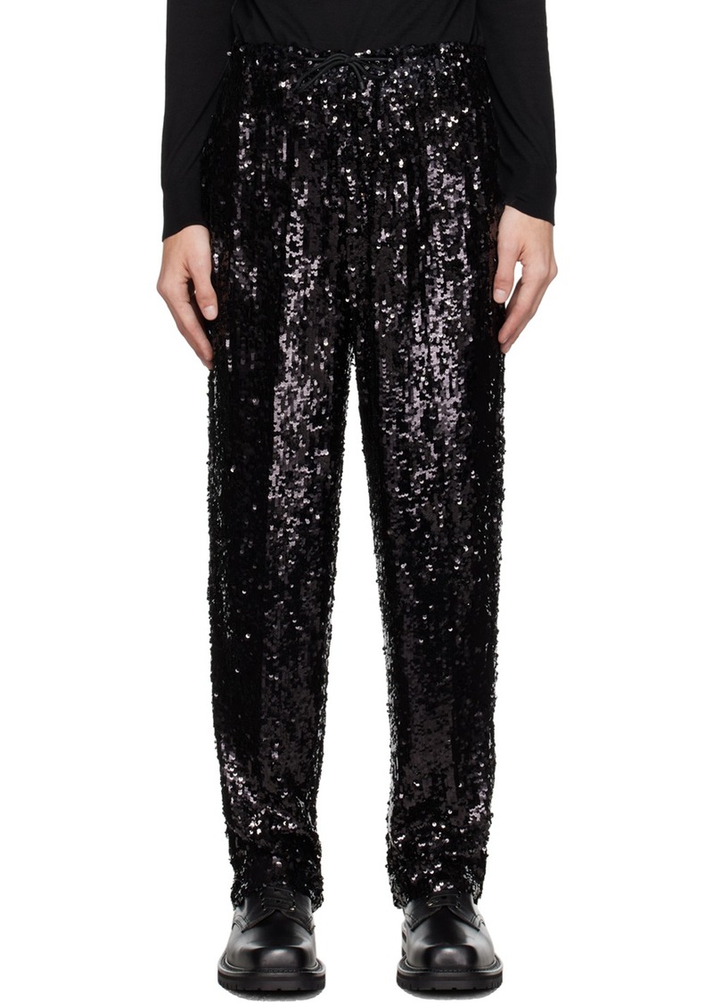 Dries Van Noten Black Sequin Trousers