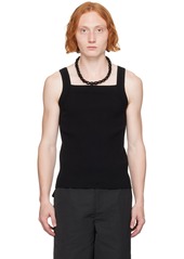 Dries Van Noten Black Square Neck Tank Top