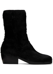 Dries Van Noten Black Square Toe Boots