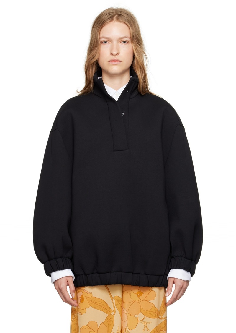 Dries Van Noten Black Stand Collar Sweatshirt