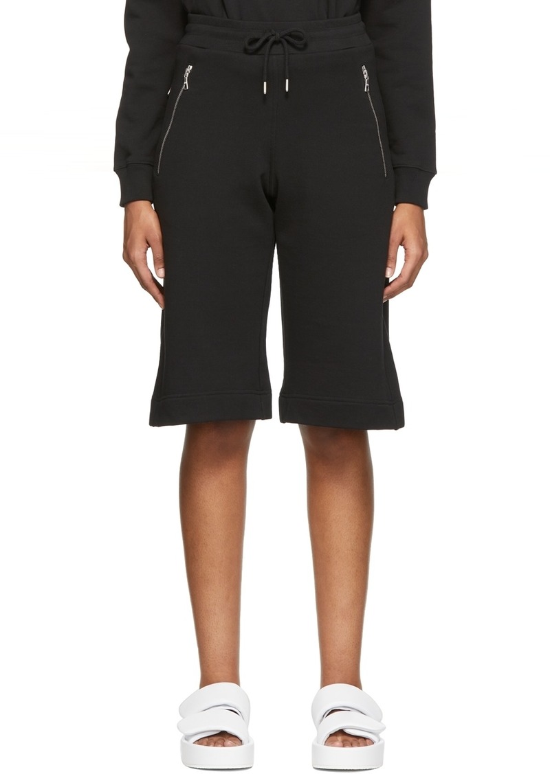 Dries Van Noten Black Terry Zipped Shorts