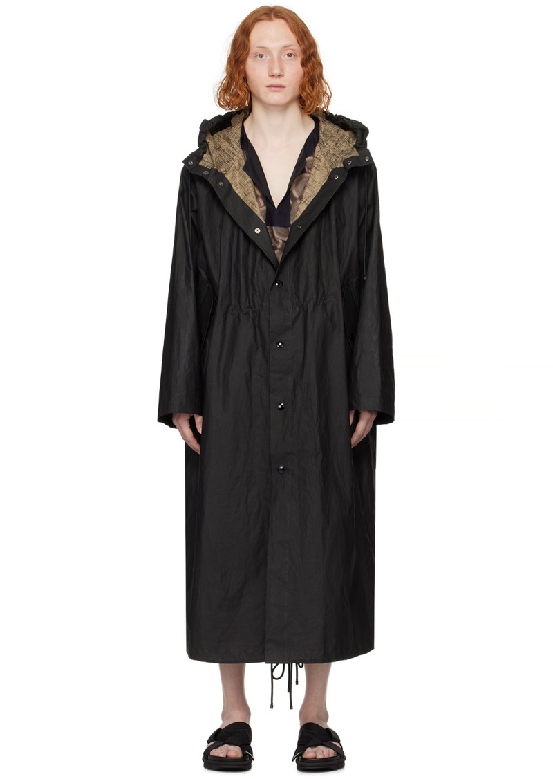 Dries Van Noten Black Water-Repellent Parka