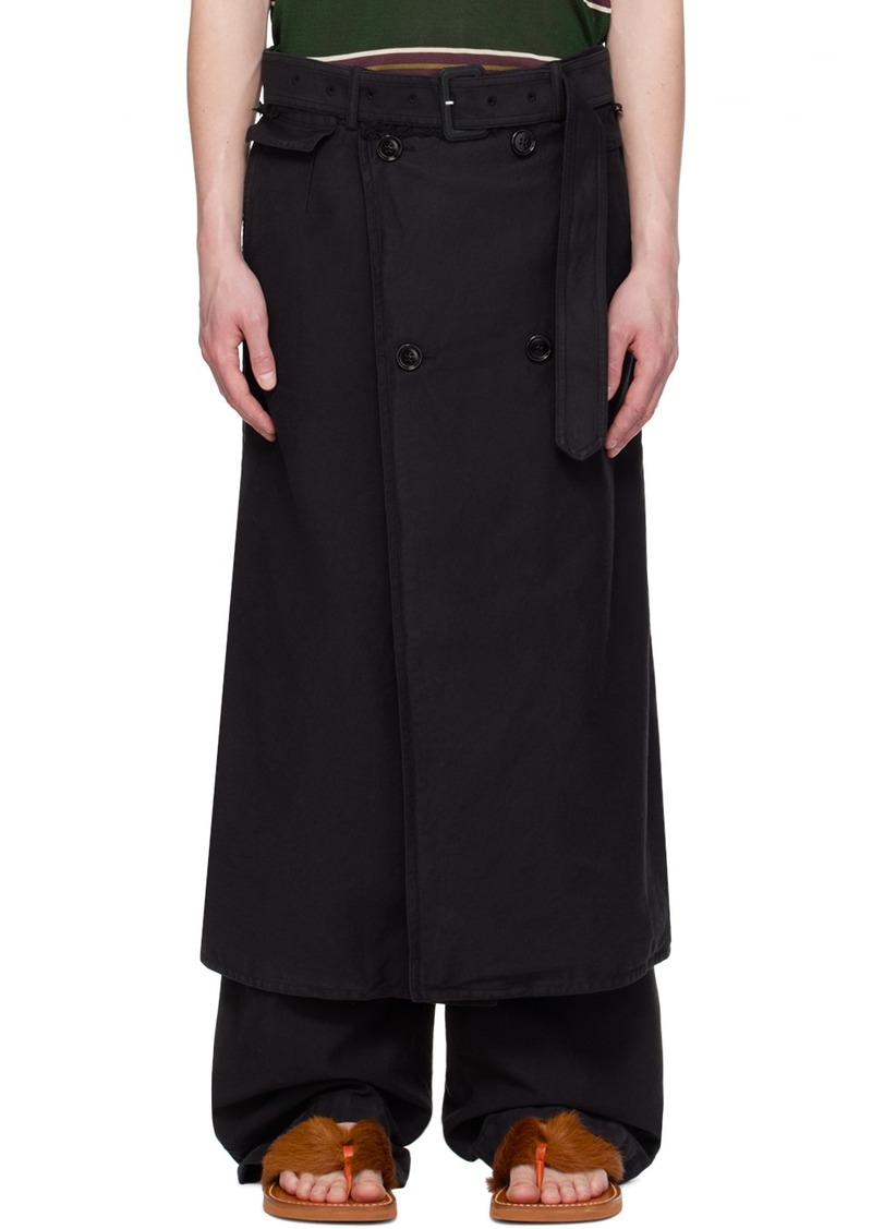 Dries Van Noten Black Wrap Trousers