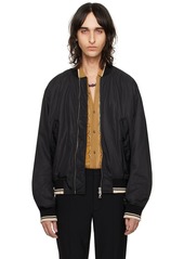 Dries Van Noten Black Zip Bomber Jacket